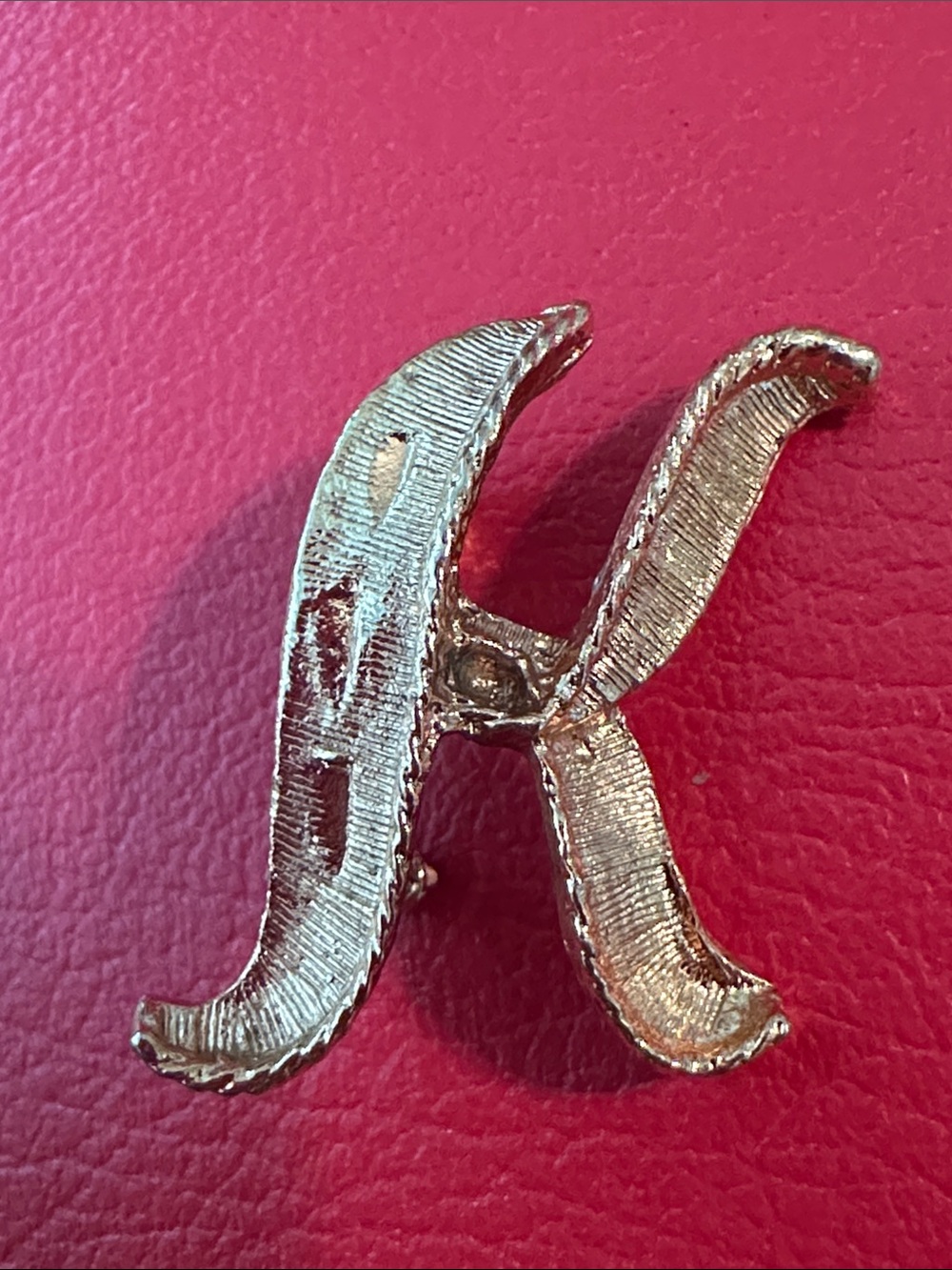 Vintage Mid Century Gold Letter “K” Initial Pin Brooch